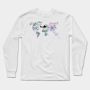 Passport Stamps with passenger Long Sleeve T-Shirt